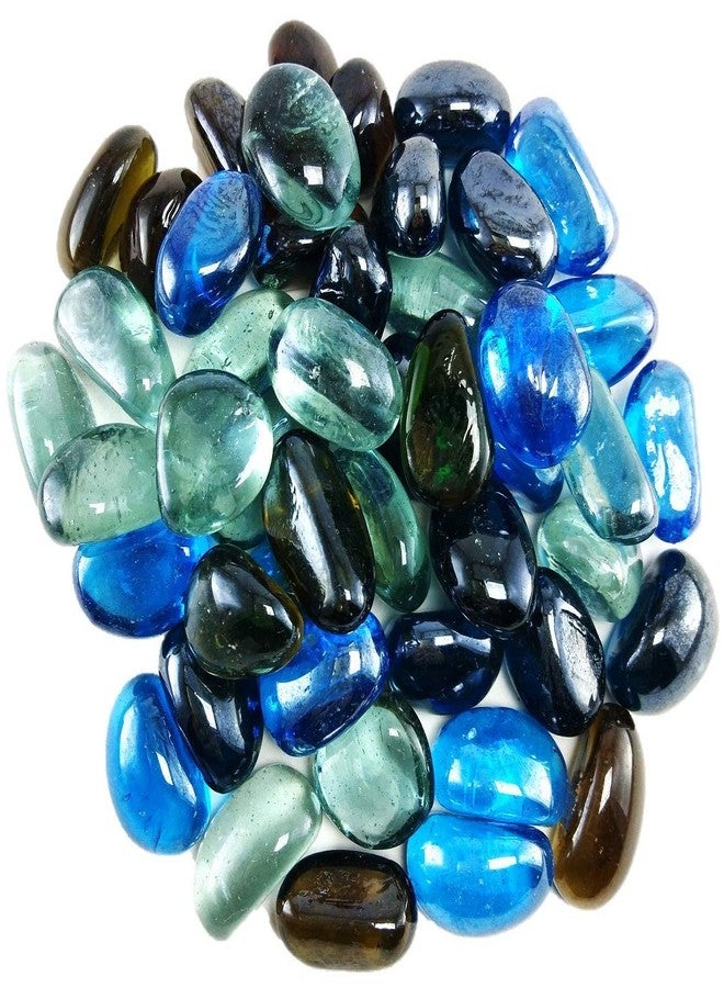 دي أس حصى زجاجي شفاف متعدد الألوان من دي إس، خرز حجري لأحواض السمك، والطاولات، والمزهريات، والنوافير، 50 قطعة - Image 1